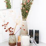 bathroom decor with coconut wax candles in clear glass jar with lid